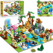 HOGOKIDS 25-teiliges Zoo-Tier Bauset mit Spielmatte