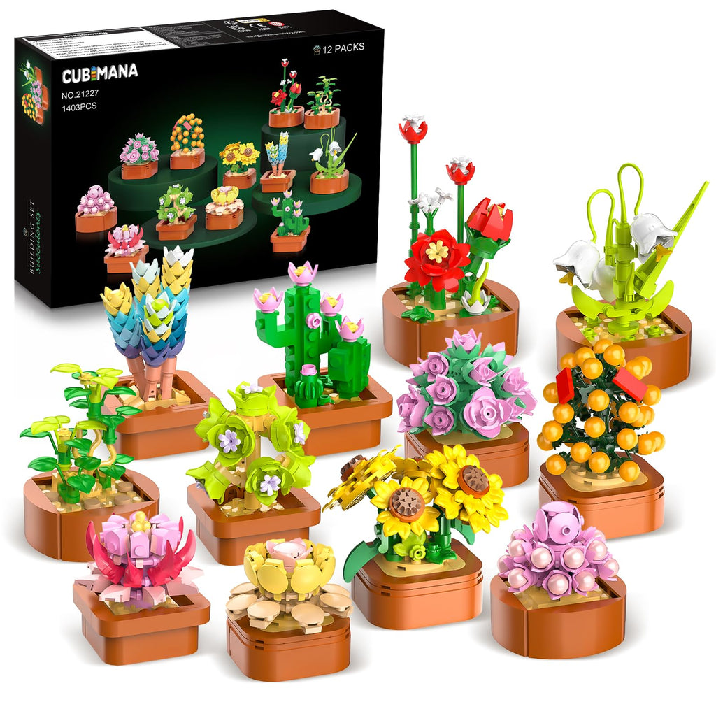 CUBIMANA 12 Blumen Sukkulenten 3.6MM Mini Bausätze