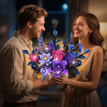 HiWEEGO Blumen Bauset - 17 Blume Blumenstrauß Bausteine mit LED