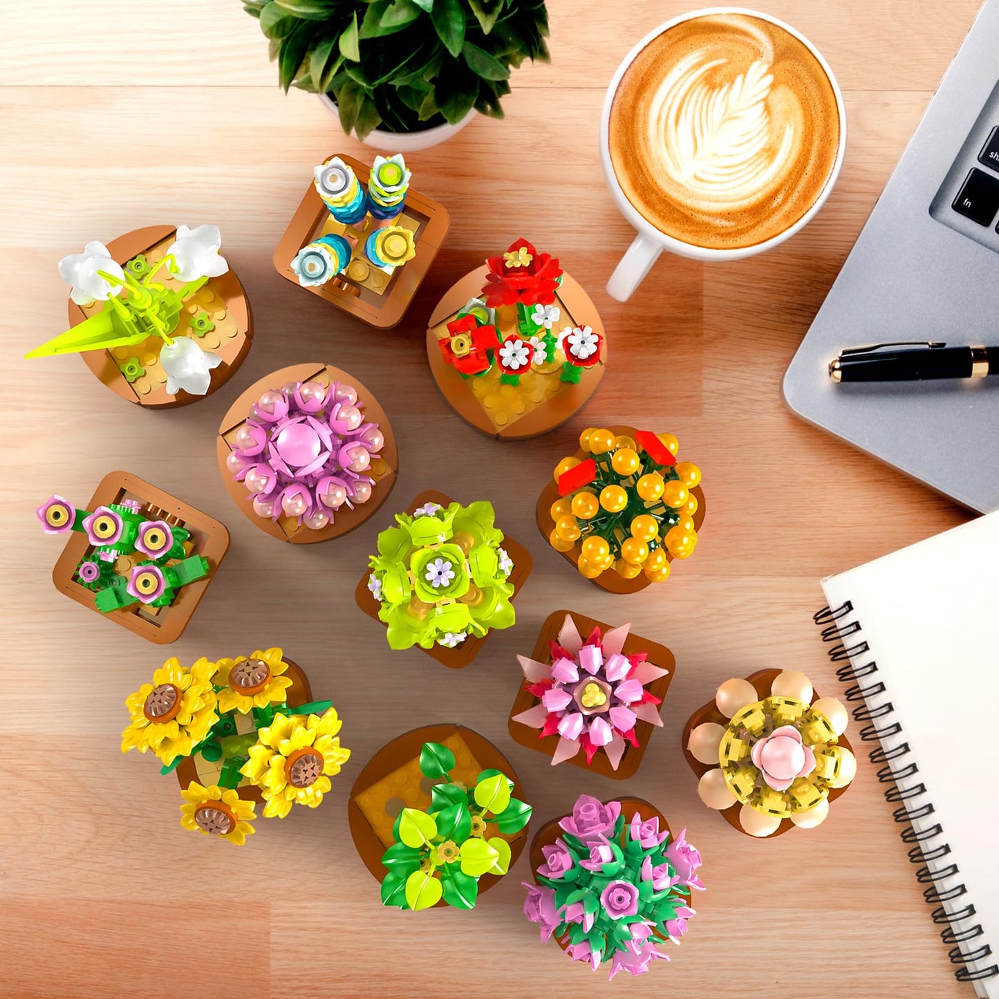 CUBIMANA 12 Blumen Sukkulenten 3.6MM Mini Bausätze