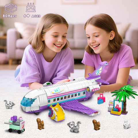HOGOKIDS 3-in-1 Flugzeug-Bauspielzeug, Geschenk für Mädchen ab 8 Jahre