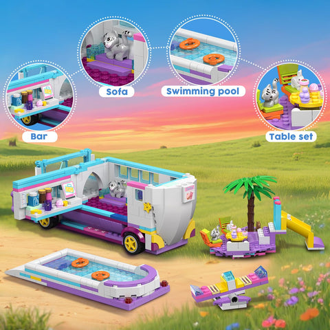 HOGOKIDS 3-in-1 Flugzeug-Bauspielzeug, Geschenk für Mädchen ab 8 Jahre