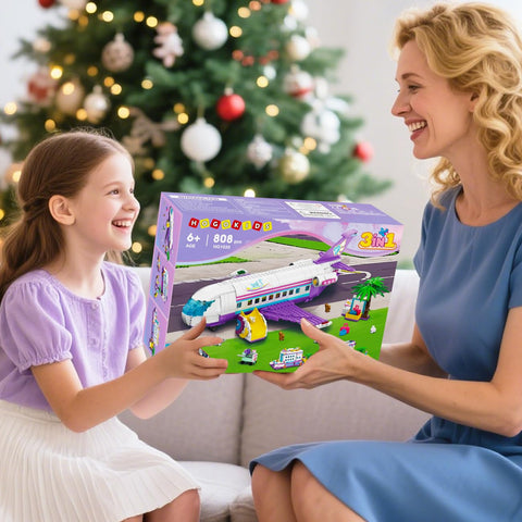 HOGOKIDS 3-in-1 Flugzeug-Bauspielzeug, Geschenk für Mädchen ab 8 Jahre